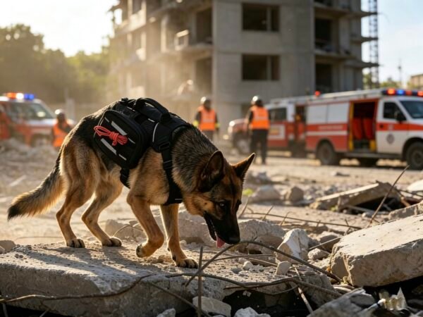 Heavy Duty Tactical Dog Harness Vest with Backpack for Working Dogs