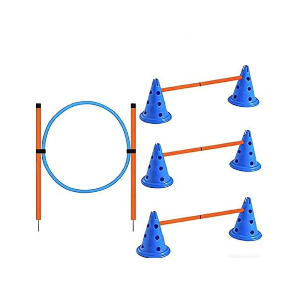 Dog Agility Combo Set with Hurdles, Jump Ring & Cones for Backyard Training