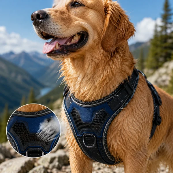 Premium Adjustable Breathable Air Mesh Harness Outdoor Adventure Dog Harness