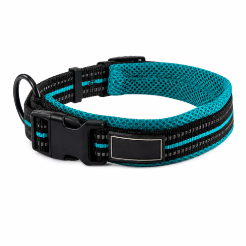 Reflective Dog Collar with air mesh Premium Reflective Nylon Dog Collar with Breathable Mesh Padding & Adjustable Fit