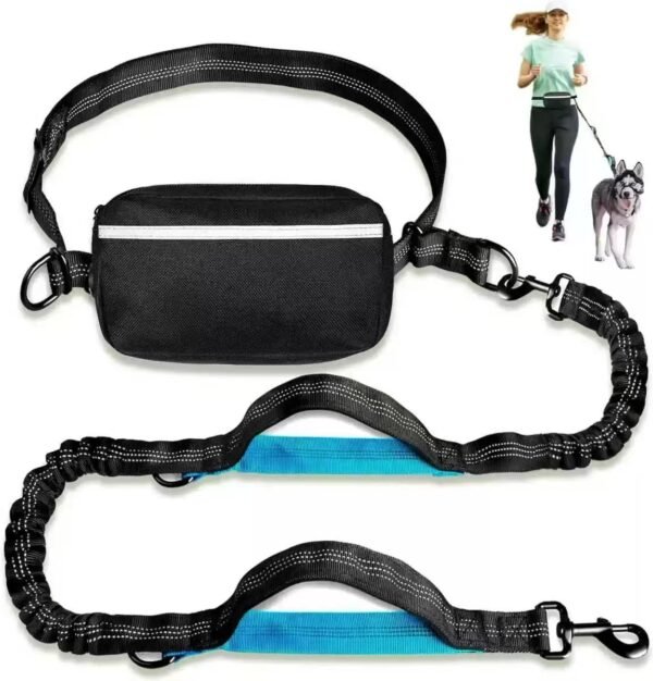 Waist Leash for dog walking Hands-Free Waist Dog Leash with Shock Absorbing Bungee for Running & Walking